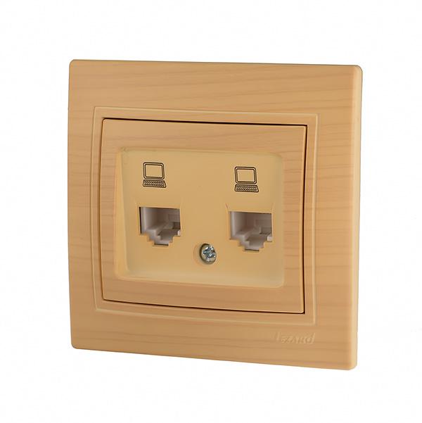 розетка компьютерная 2-м mira rj45 ясень lezard 701-4747-141 от BTSprom.by