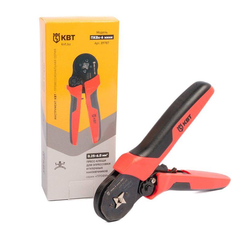  Пресс-клещи универсальные для опрессовки втулочных наконечников ПКВк-6 мини ПРОФИ КВТ 89787 фото в каталоге от BTSprom.by