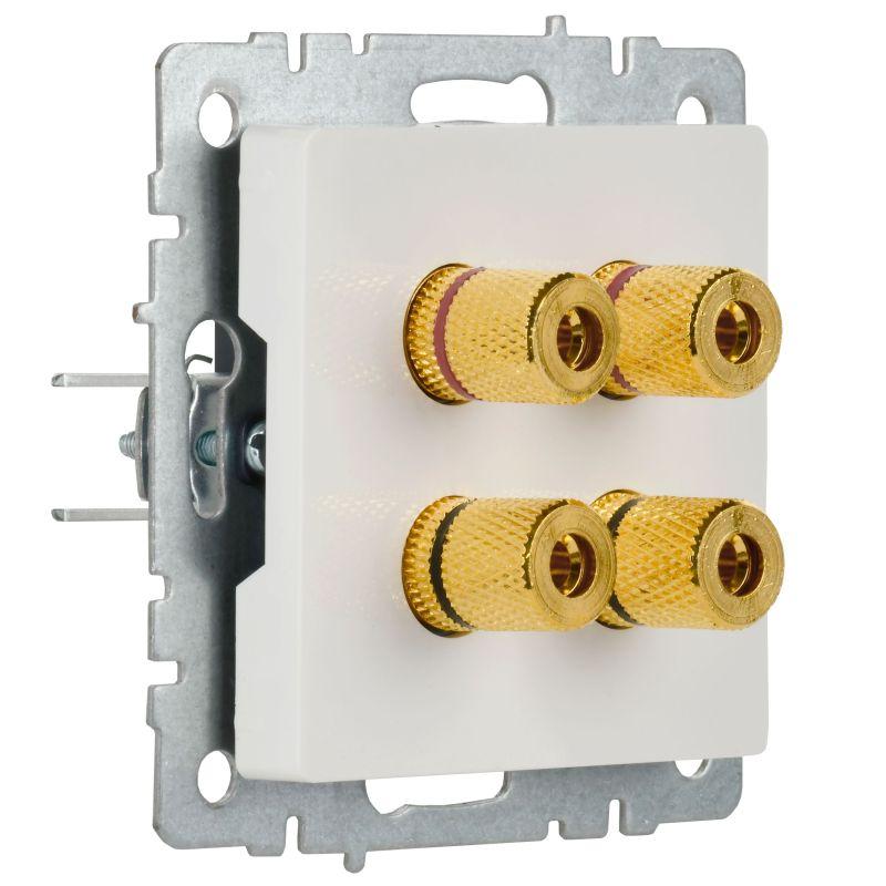  Аудиорозетка 4-м BRITE РА10-БрБ механизм бел. IEK BR-S40-K01 фото в каталоге от BTSprom.by