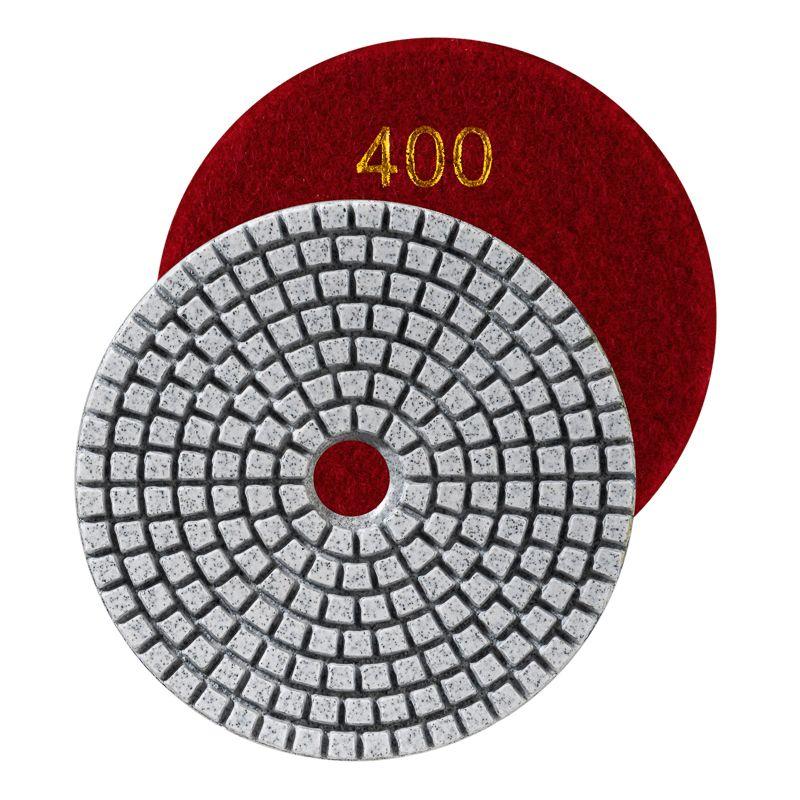 круг алмазный гибкий шлифовальный черепашка 100мм p400 сухое/мокрое шлифование kranz kr-90-0304 от BTSprom.by