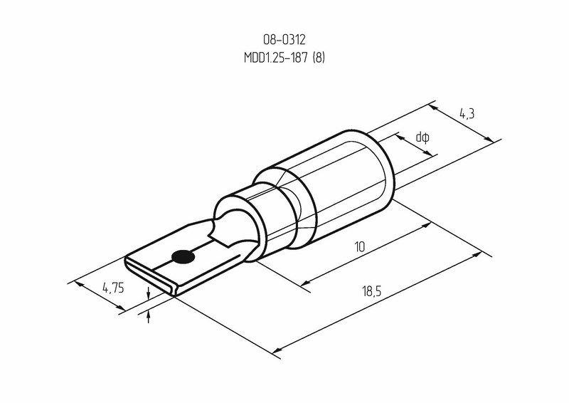  Клемма плоская изол. (штекер) (VM 1.25-187(8)) REXANT 08-0312 фото в каталоге от BTSprom.by