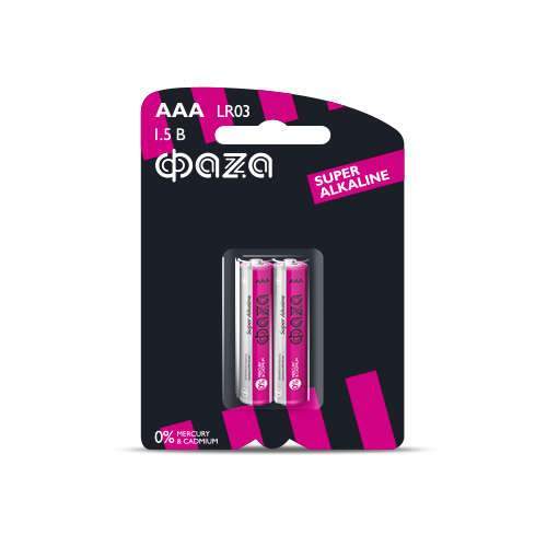 элемент питания алкалиновый aaa/lr03 1.5в super alkaline bl-2 (уп.2шт) фаzа 2858474 от BTSprom.by