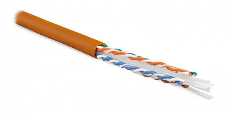 кабель витая пара u/utp кат.6 4х2х23awg solid lszh нг(а)-hf uutp4-c6-s23-in-lszh-or-305 оранж. (м) hyperline 47461 от BTSprom.by