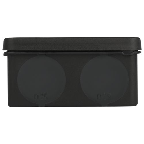  Коробка распаячная 100х100х50мм двухкомпонентн. HF стойкая к УФ прямой монтаж IP67 черн. KOR-100-100-50-9g-2MP-B Эра Б0062770 фото в каталоге от BTSprom.by