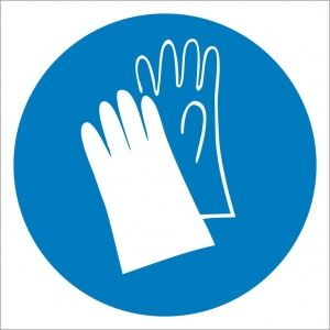 знак m 06 "работать в защитных перчатках" ф200мм пластик ekf pn-m-06 от BTSprom.by