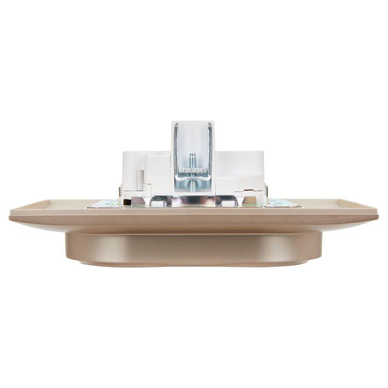  Розетка 2-м SKANDY 16А с заземл. защ. шторки в сборе SK-R07Sa песочн. IEK SK-R24-16-K98-F фото в каталоге от BTSprom.by