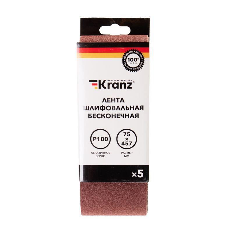  Лента шлифовальная бесконечная 75х457мм P100 (уп.5шт) Kranz KR-91-1333 фото в каталоге от BTSprom.by