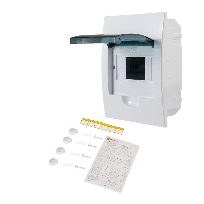  Бокс ЩРВ-П-6 IP41 пластик. бел. Rexant 11-0206 фото в каталоге от BTSprom.by