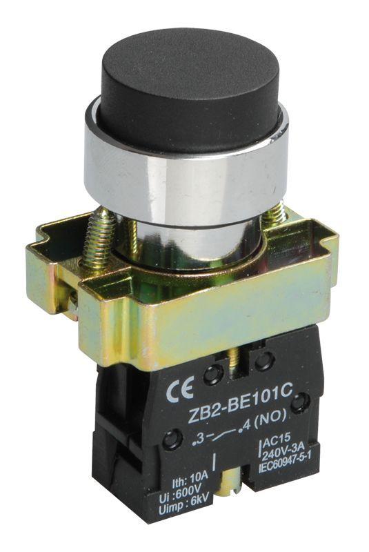 кнопка lay5-bl21 1но без подсветки черн. karat iek bbt70-bl-k02 от BTSprom.by