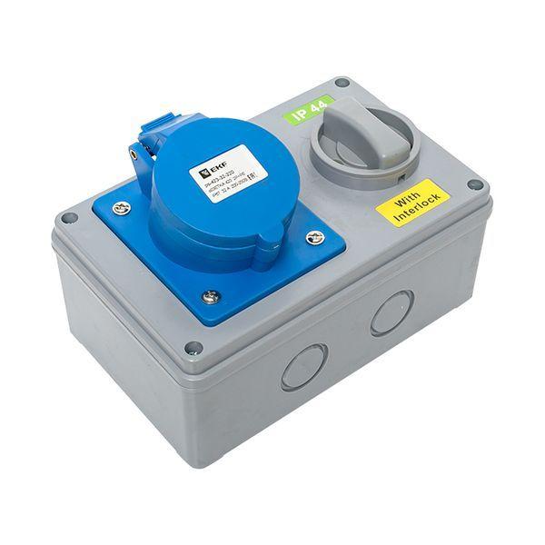  Розетка 1423 2Р+РЕ 32А 220В IP44 с блокировкой и выкл. EKF ps-1423-32-220 фото в каталоге от BTSprom.by