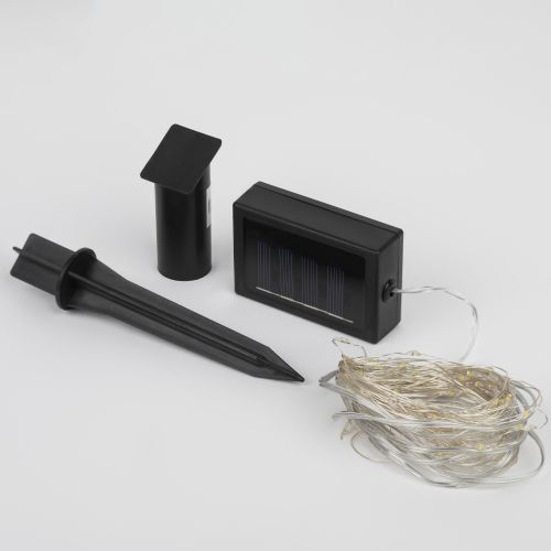  Гирлянда светодиодная садовая "Нить" 10м 100 microLED тепл. свет на солнечной батарее ERASF22-42 ЭРА Б0053371 фото в каталоге от BTSprom.by