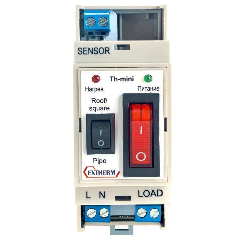 термостат 7а для управления системой электрообогрева на кровлях/площадках/трубах с фиксирован. настройками в компл. с датчиком темпер. extherm th-mini от BTSprom.by