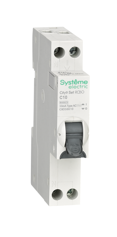 выключатель автоматический дифференциального тока 2п (1p+n) c 10а 30ма тип ac 6ка city9 18мм se c9d38610 от BTSprom.by