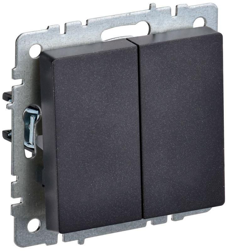 выключатель проходной 2-кл. сп brite вс10-2-6-брч 10а механизм черн. iek br-v22-0-10-k02 от BTSprom.by