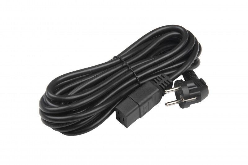 кабель питания pwc-iec19-shm-5.0-bk (shucko+c19) (3х1.5) 16а угловая вилка 5м hyperline 43800 от BTSprom.by