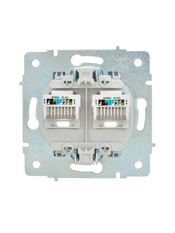  Розетка компьютерная 2-м СП ASTI IP20 RJ45 механизм бел. LEZARD 7081-0288-141 фото в каталоге от BTSprom.by