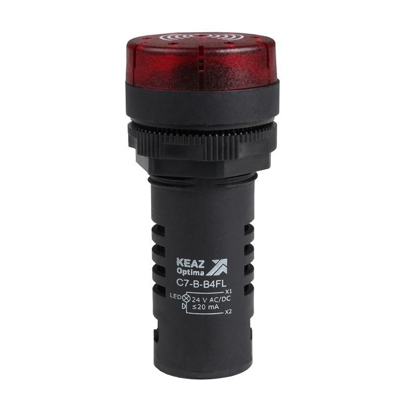 зуммер с непрерывным сигналом optisignal compact d22 с7-b-b4cl красн. с подсветкой 24в ac/dc кэаз 362176 от BTSprom.by