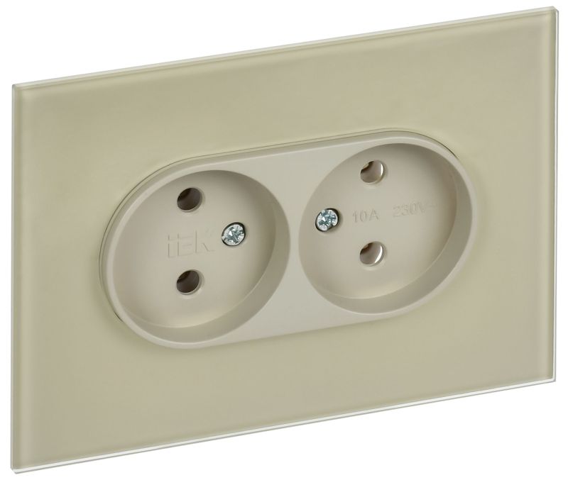 розетка 2-м skandy 10а без заземл. без защ. шторок для плоской вилки sk-r03b беж. iek sk-r20-10-k10 от BTSprom.by