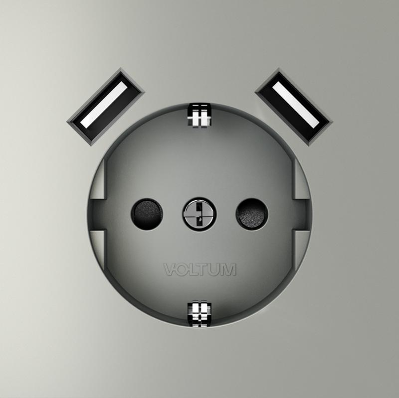  Розетка 1-м СП S70 16А с USB A+A с заземл. защ. шторки механизм сталь Voltum VLS040405 фото в каталоге от BTSprom.by