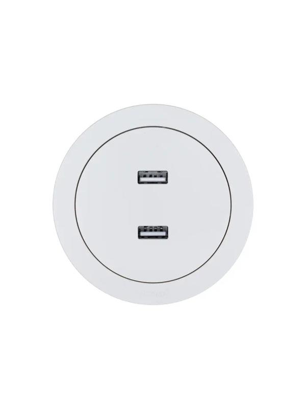  Розетка 2-м СП OSEN USB разъем бел. LEZARD 743-0288-192 фото в каталоге от BTSprom.by