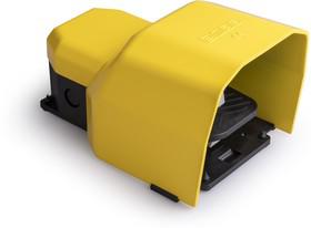 педаль одиночная 2x(2но+2нз) 2 скорости с фиксацией с защитным кожухом (алюм.) желт. цвета (250в ac 4а) ip65 emas pdks11gx12 от BTSprom.by