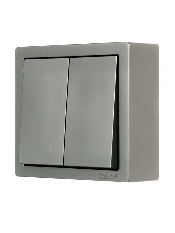 выключатель 2-кл. оп leto платина lezard 752-3500-101 от BTSprom.by