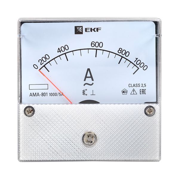  Амперметр аналоговый AM-A801 на панель 80х80 кругл. вырез 1000А трансф. подкл. EKF am-a801-1000/ama-801-1000 фото в каталоге от BTSprom.by