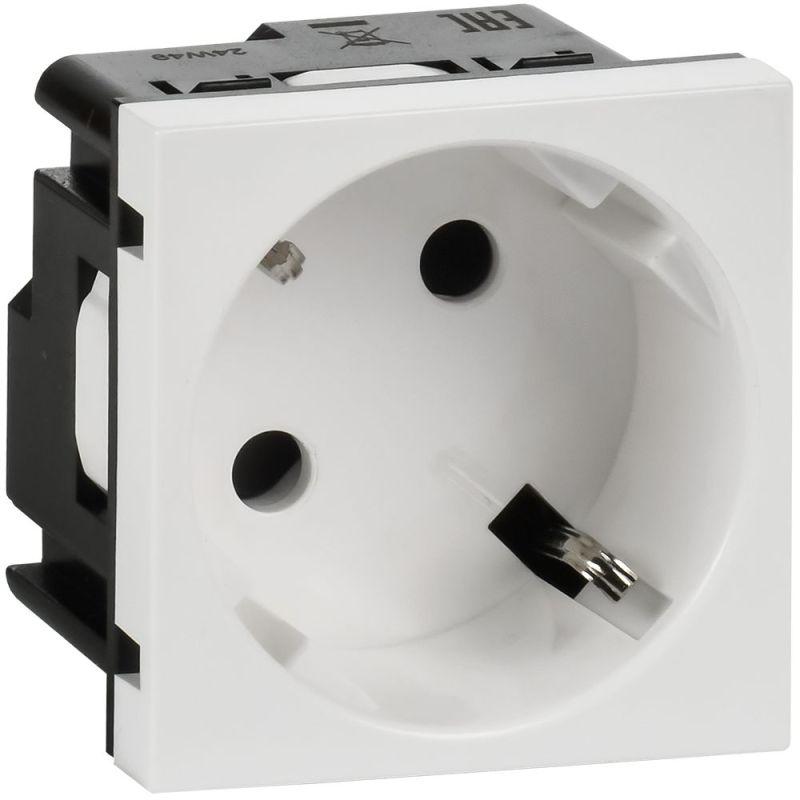 розетка 2мод. 16а 250в 45град. с заземл. защ. шторки винт. зажимы бел. иэк leg 4521052 от BTSprom.by