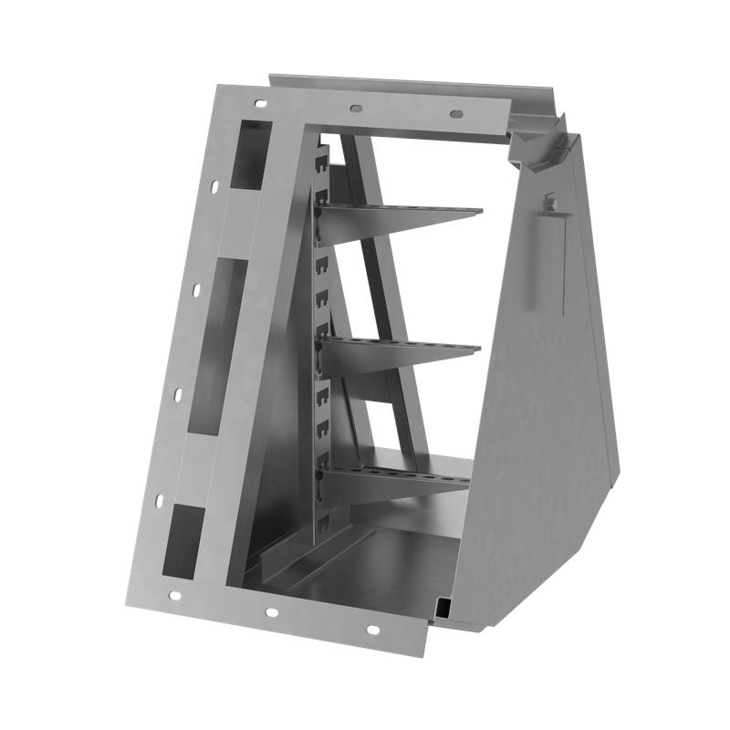 Короб кабельный блочный угловой с поворотом вверх на 45град. 450х650 L685 сталь 2мм ККБ-УВ-0.65/0.4 КМ-Профиль LO67359 от BTSprom.by