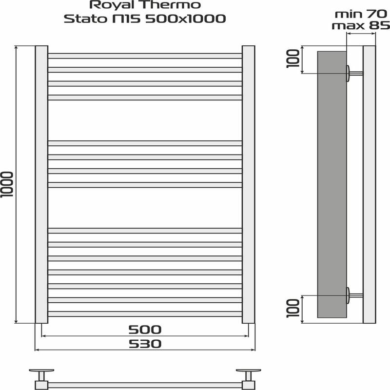  Полотенцесушитель Stato white П15 500х1000 Royal Thermo НС-1433970 фото в каталоге от BTSprom.by