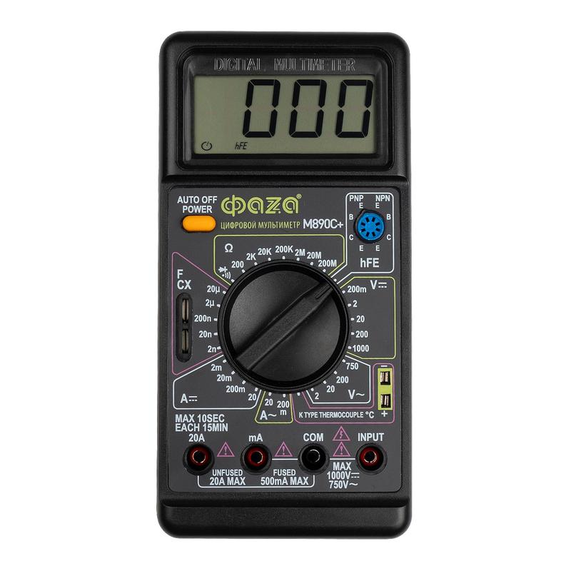  Мультиметр цифровой M890C+ ФАZА 5008816 фото в каталоге от BTSprom.by