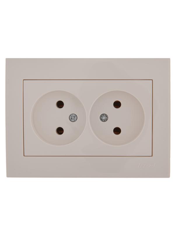 розетка 2-м сп rain 16а ip20 без заземл. керамика бел. lezard 703-0202-128 от BTSprom.by