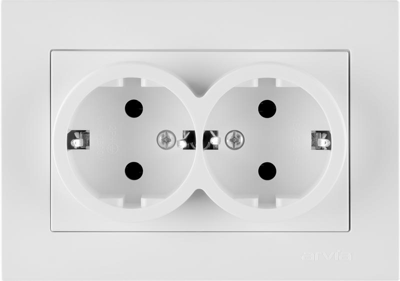 розетка 2-м с заземл. в сборе karen бел. arvia 20 01 1000 907 от BTSprom.by