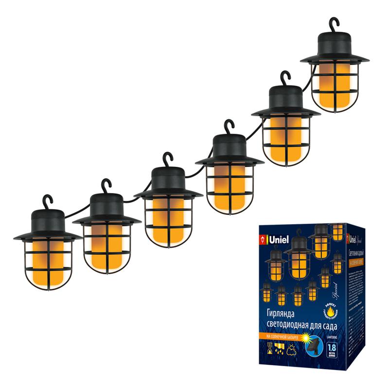 гирлянда садовая usl-s-121/pt2500 lanterns солнечная батарея "фонарики" 72 светодиода эффект пламени ip44 uniel ul-00006558 от BTSprom.by