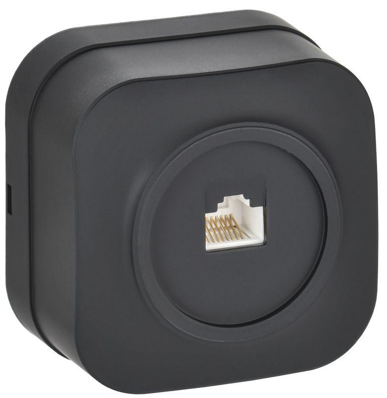 розетка компьютерная оп rj45 кат.5e glory рк10-хчм черн. матов. iek ekh10-k02m от BTSprom.by