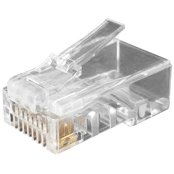 разъем plug-8p8c-u-c6-100 rj45 (8p8c) под витую пару кат.6 (50/50микродюйм) универс. (для ож и мж кабеля) (уп.100шт) hyperline 49367 от BTSprom.by