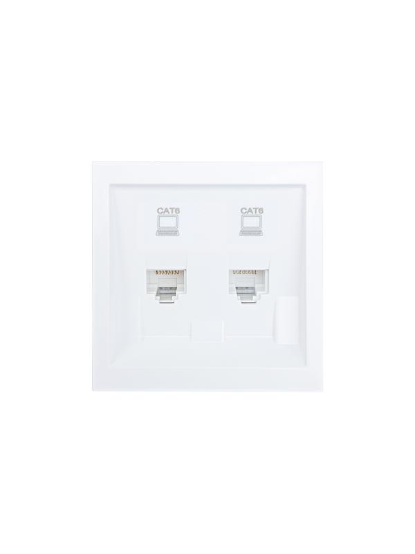 розетка компьютерная 2-м сп zima ip20 rj45 механизм бел. с модулем cat6 lezard 704-0288-142 от BTSprom.by