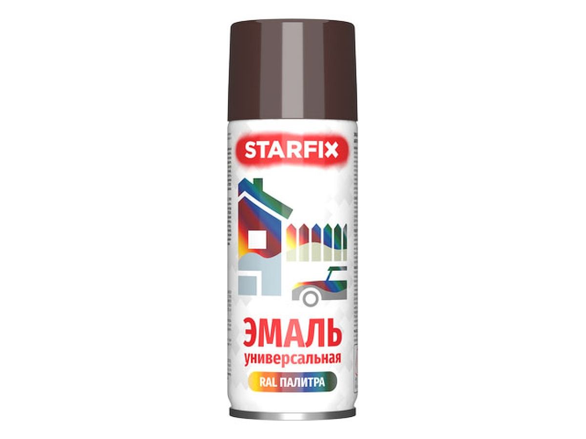 краска-эмаль аэроз. универсальная шоколадный starfix 520мл (8017) (шоколадно-коричневый, глянцевая) sm-102045-1 от BTSprom.by