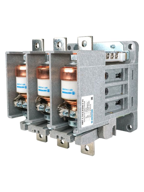 контактор вакуумный квт-1.14-2.5/250-3 у3 3п 250а кат. 110в 4но+3нз ip00 без реле электротехник et557376 от BTSprom.by