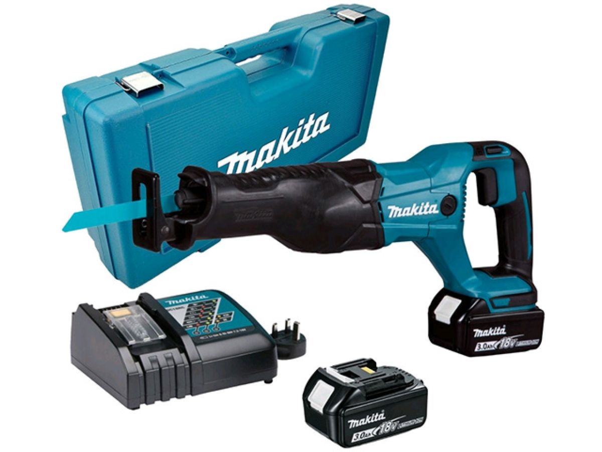 аккум. сабельная пила makita lxt djr 186 rfe в чем. (18.0 в, 2 акк., 3.0 а/ч, li-ion, дерево до 255 мм, металл до 20 мм) djr186rfe от BTSprom.by