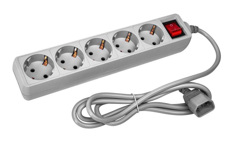 удлинитель с сетевым фильтром 5х1.8м pet ap01006-e-g сер. (пакет пэ) pc pet 619888 от BTSprom.by