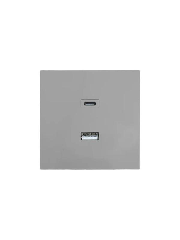 розетка type-c+ usb разъем сп zima ip20 сер. матов. lezard 704-7488-192tc от BTSprom.by