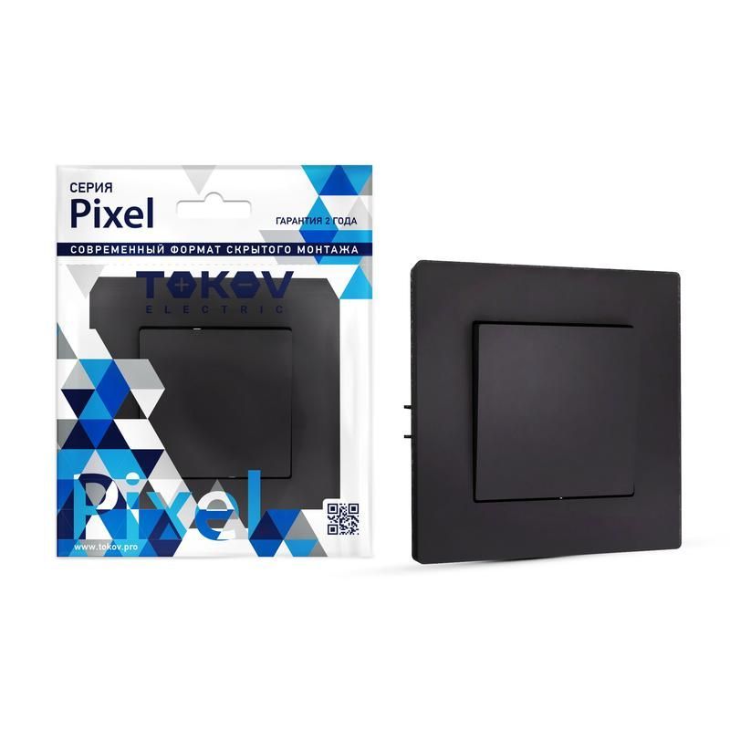 выключатель 1-кл. сп pixel 10а ip20 в сборе карбон tokov electric tke-px-v1f-c14 от BTSprom.by