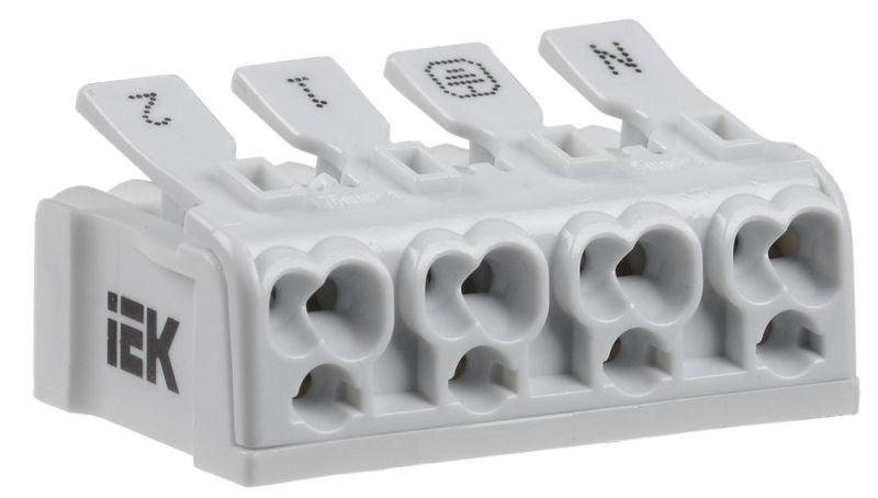 клемма пружинная соединительная ксп4-2l+n+pe iek ukz-b06-4p-f0-e0-10 от BTSprom.by