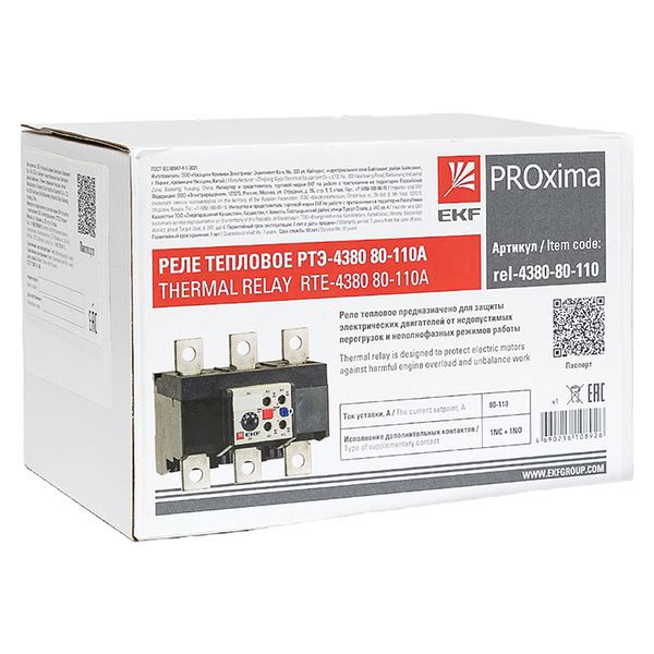  Реле тепловое РТЭ-4380 80-110А PROxima EKF rel-4380-80-110 фото в каталоге от BTSprom.by