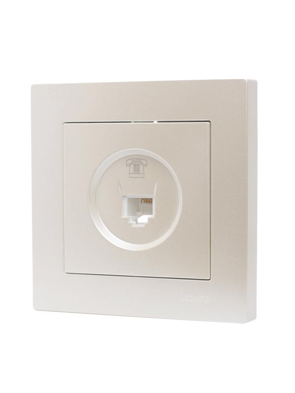  Розетка телефонная СП Vesna евро стандарт механизм жемчуж./бел. перламутр LEZARD 742-3088-137 фото в каталоге от BTSprom.by