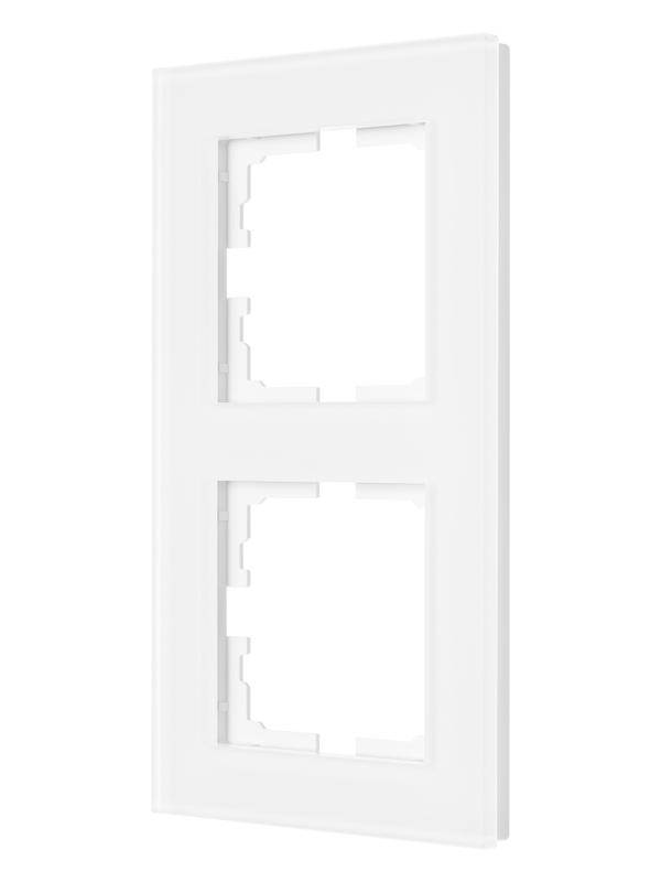 рамка 2-местн. вертик. vesna стекло бел. матов. lezard 742-5380-152 от BTSprom.by