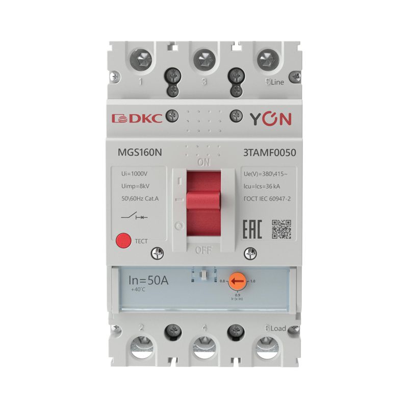  Выключатель автоматический MGS160 3P 40-50A 36kA YON MGS160N-3TAMF0050 фото в каталоге от BTSprom.by