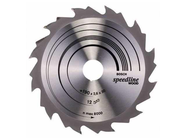 диск пильный 190х30 мм 12 зуб. по дереву speedline wood bosch (переменный зуб) 2608640800 от BTSprom.by