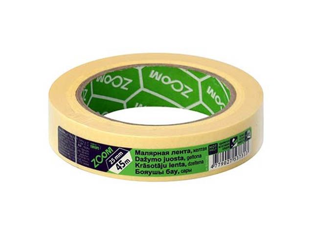 лента малярная 25ммх45м zoom, желтая (желтая) 02-5-1-202 от BTSprom.by